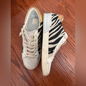 Dolce Vita- Zebra Print Sneakers with Gold Heel